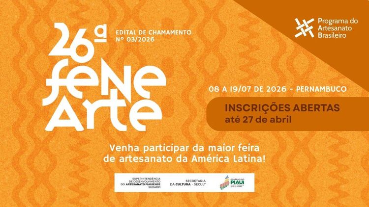 Artesãos têm até 30 de abril para se inscrever na Fenearte
